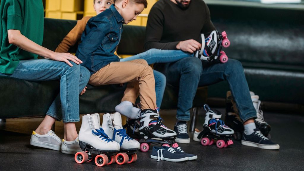 Festive roller skating