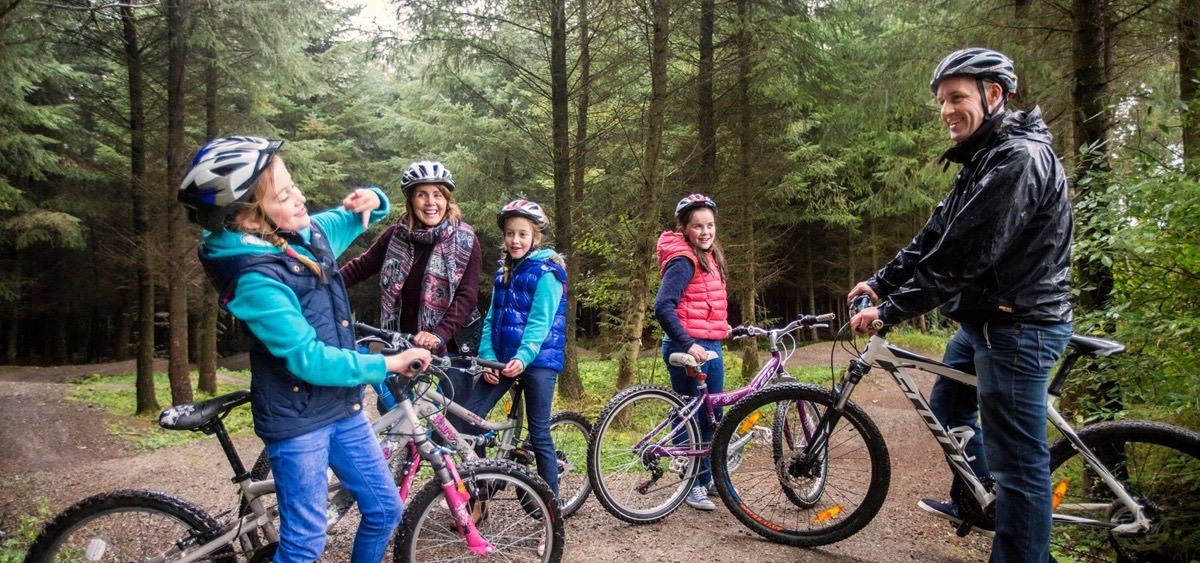 Family mountain biking at Blessingbourne